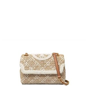Natural Fleming Soft Straw Small Convertible Shoulder Bag